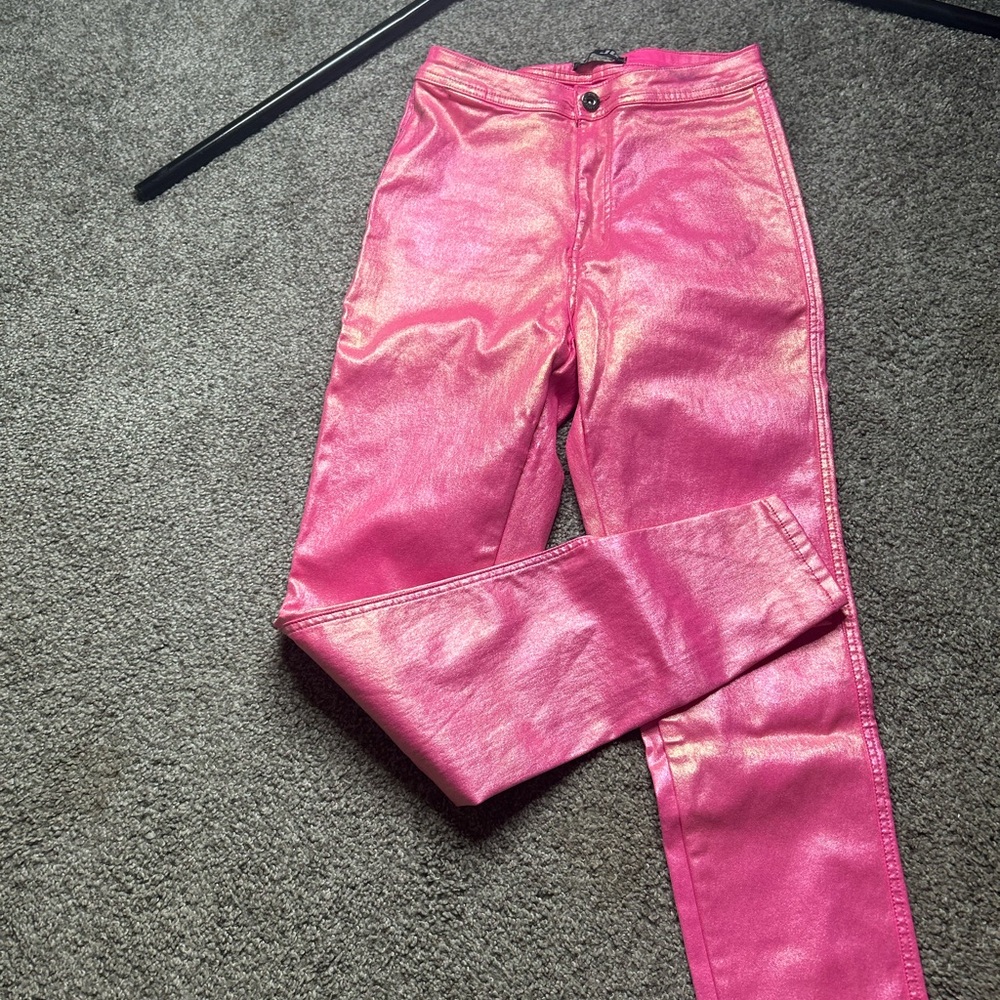 Dolls Kill Vibrant Pink Straight Leg Jeans
